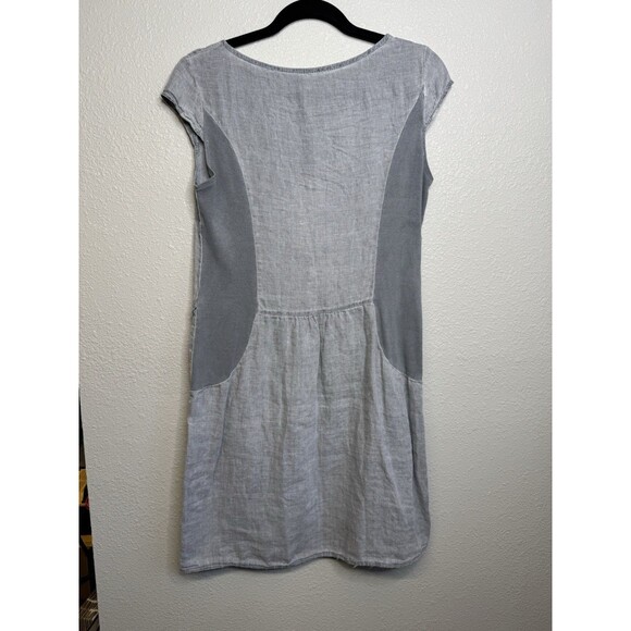 Blue Orchid Mini Dress Women Size M Blue 100% Linen Sleeveless Casual Italy - Picture 4 of 5